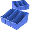Storex Interlocking Book Bin, Blue, Plastic STX71101U06C